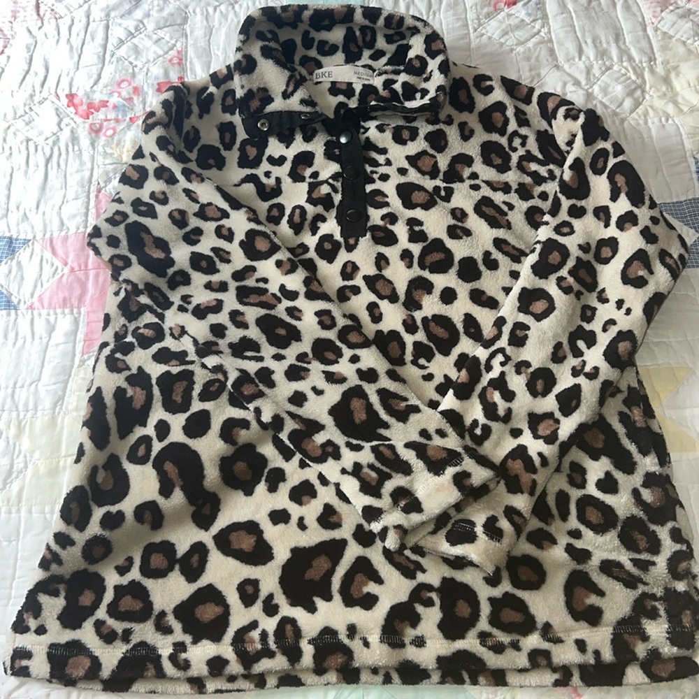 Womens BKE Fleece/Sherpa 1/4 button up